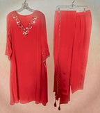 Orange a-line suit