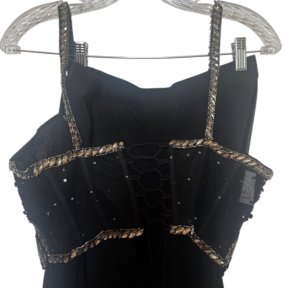 Black Lycra stitched saree