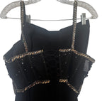 Black Lycra stitched saree