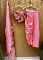 Pink dhoti skirt