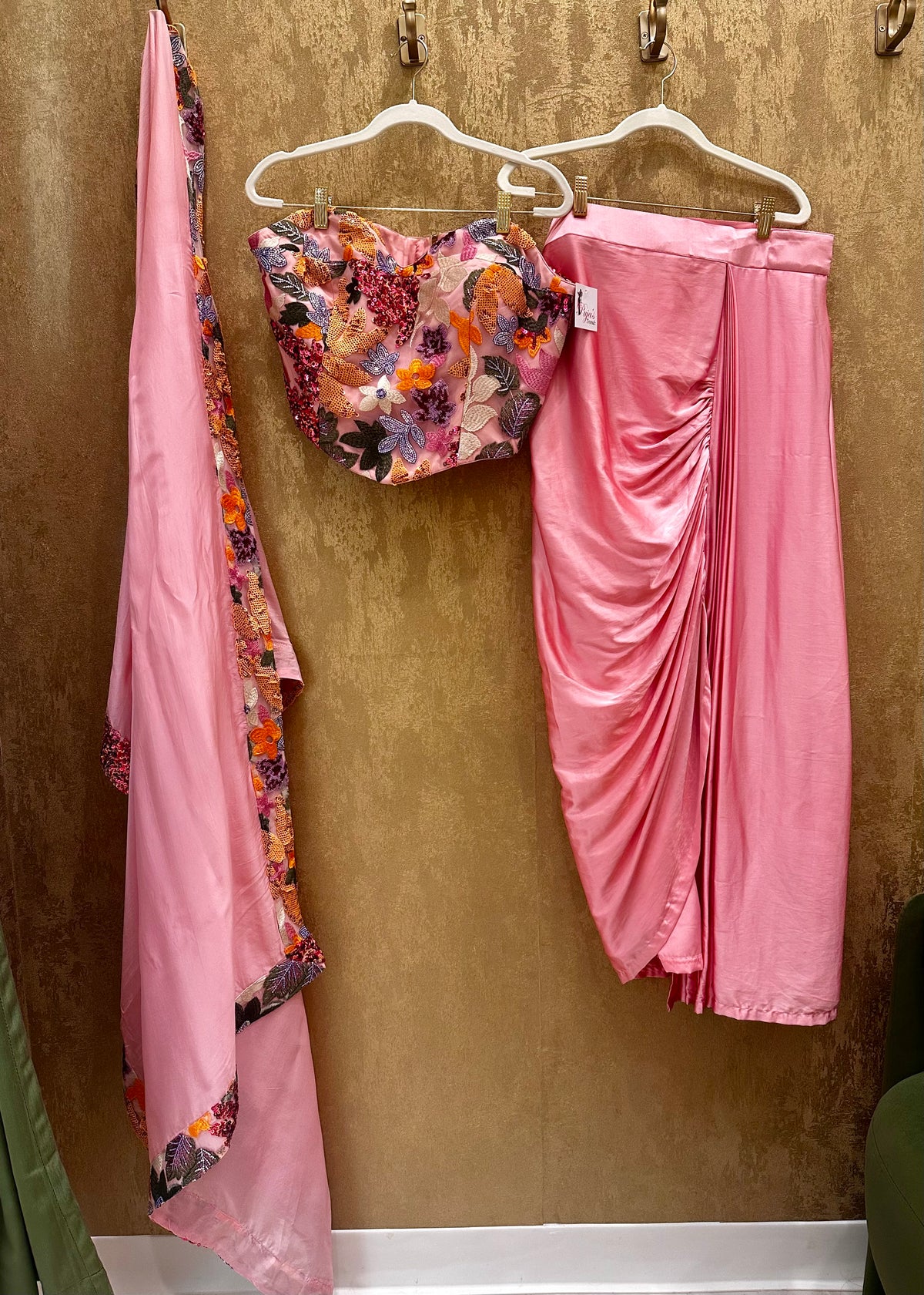 Pink dhoti skirt