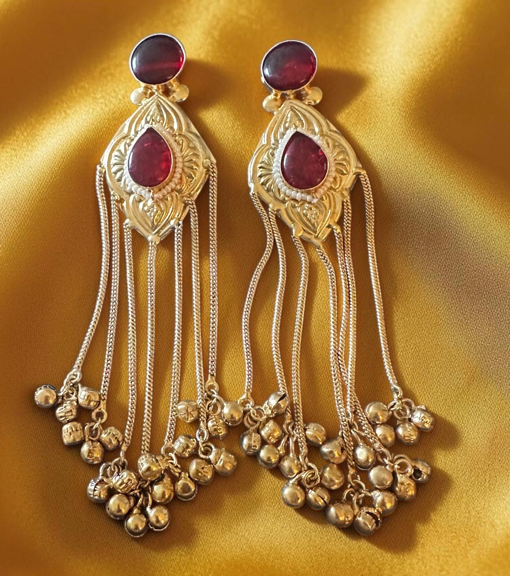 Ruby ghungroo earrings