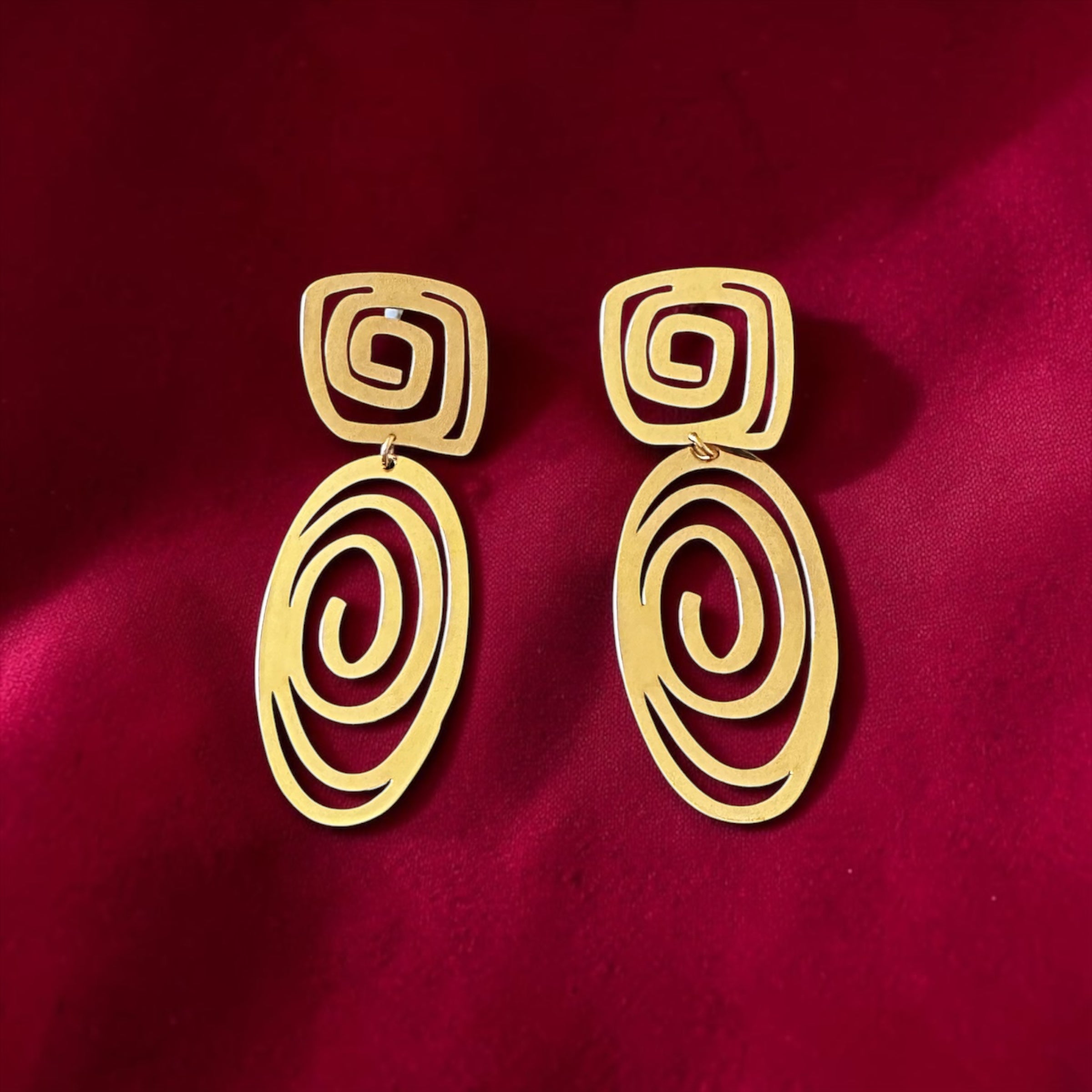 Gold contemporary earrings