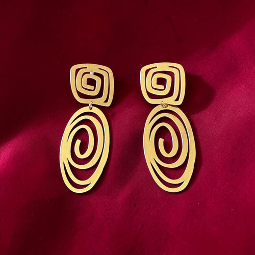 Gold contemporary earrings