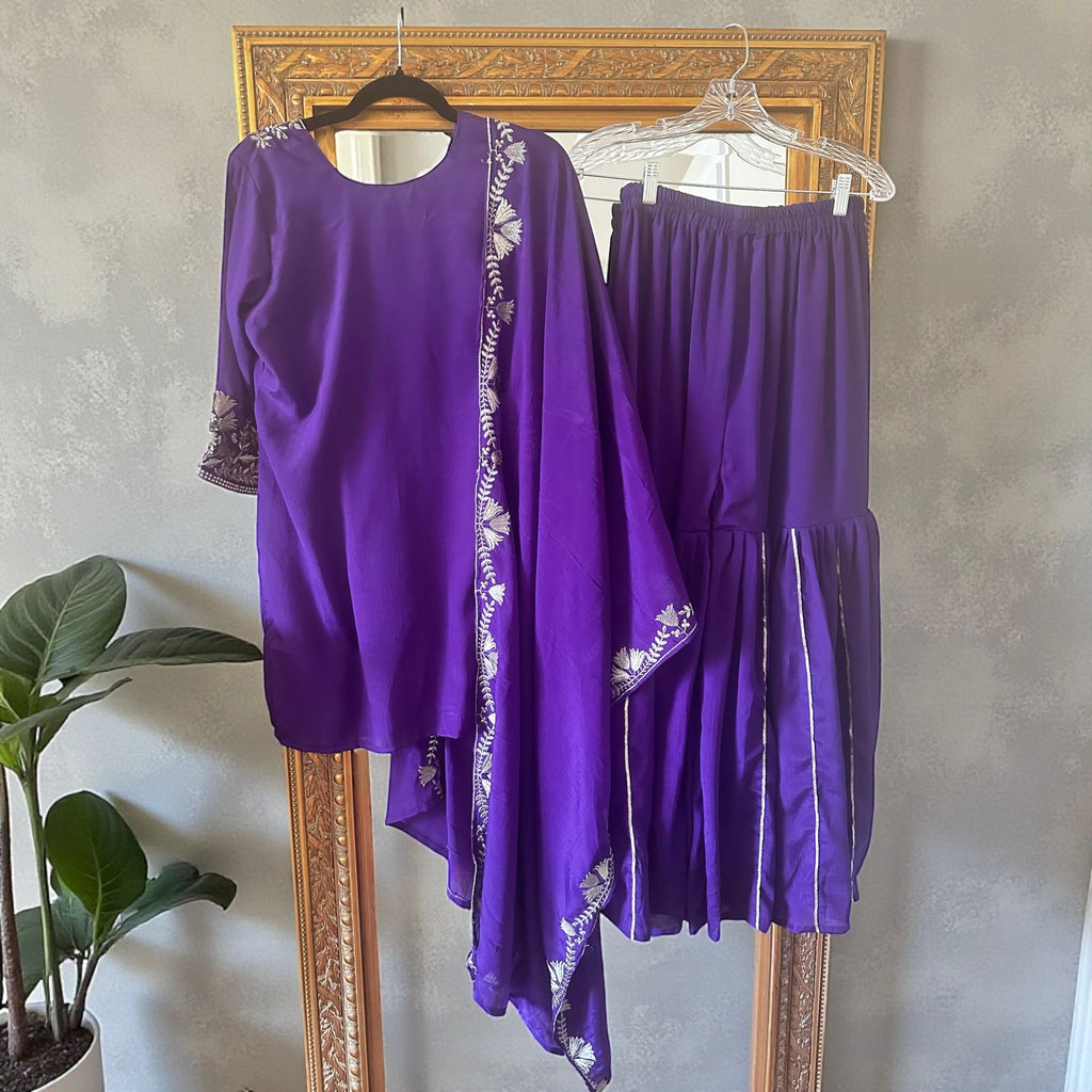 Purple garara suit