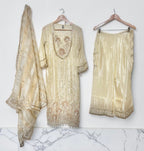 Ivory embroidered suit