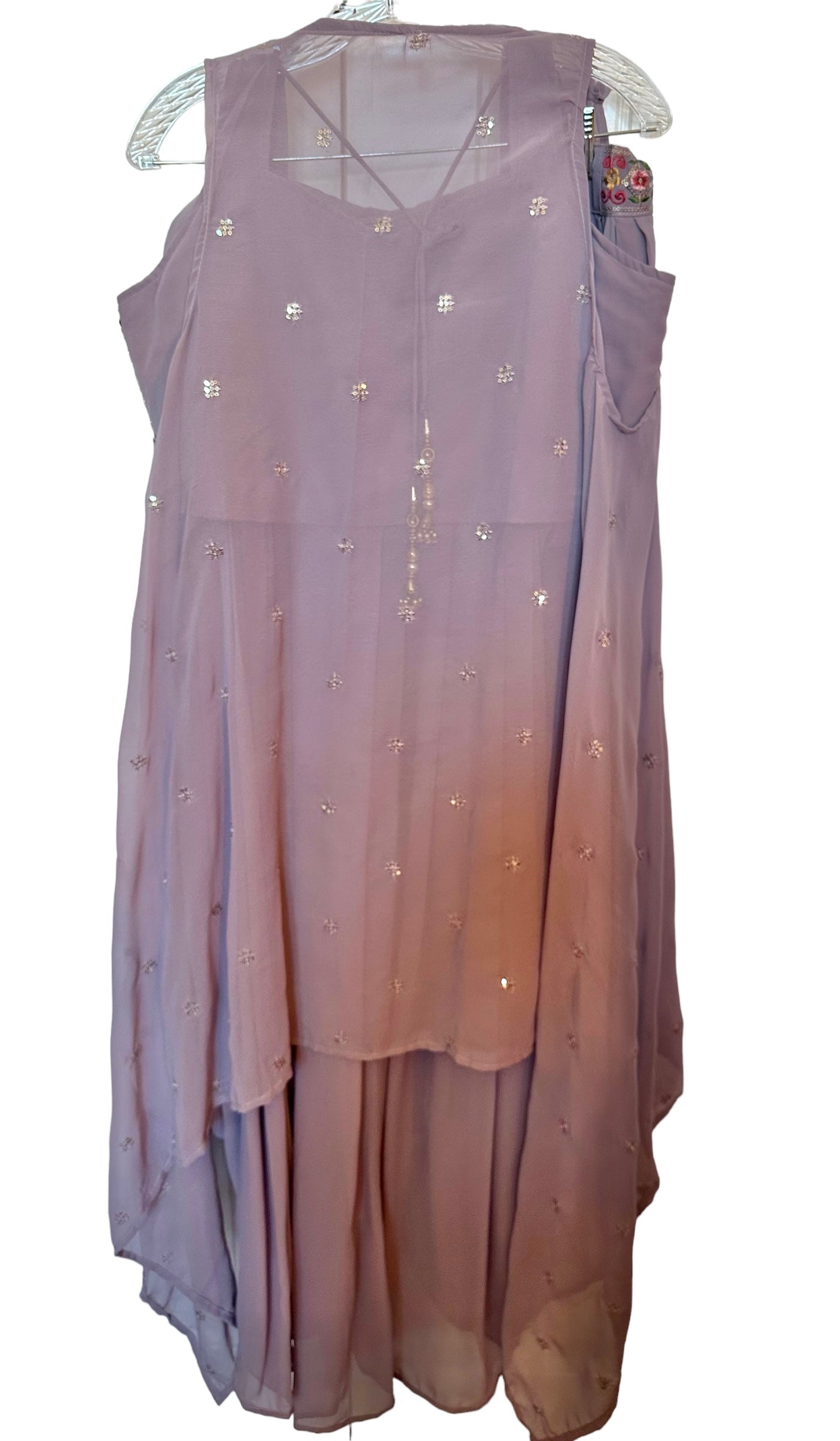 Mauve dhoti fusion set