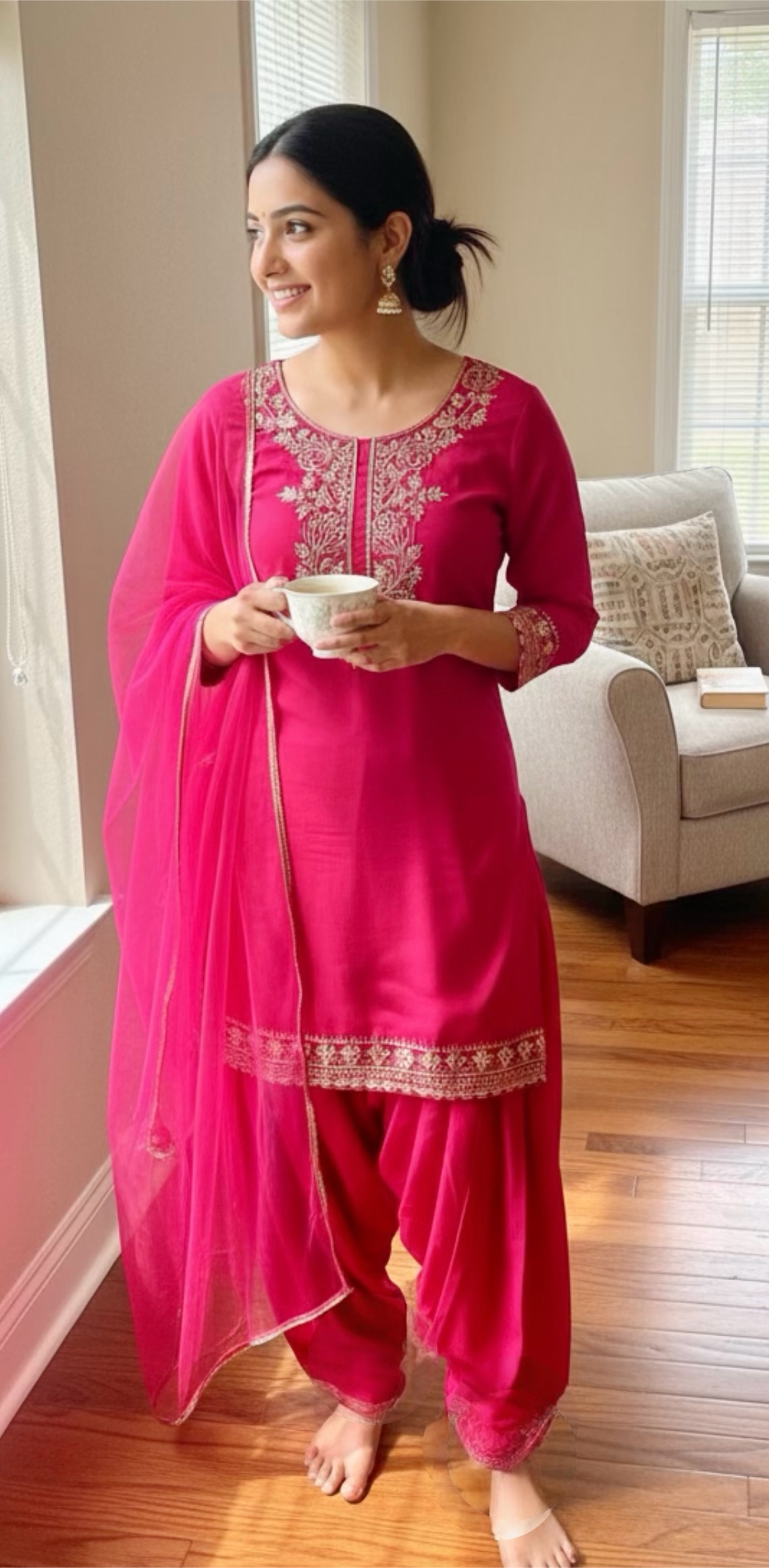 Hot pink salwaar suit