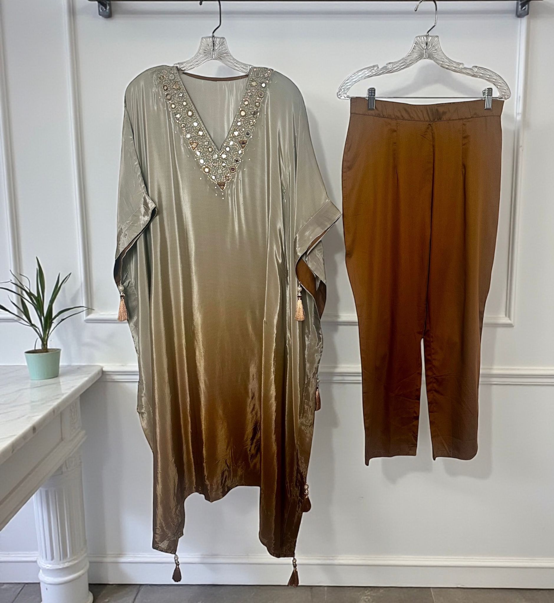 Grey ombre kaftaan set