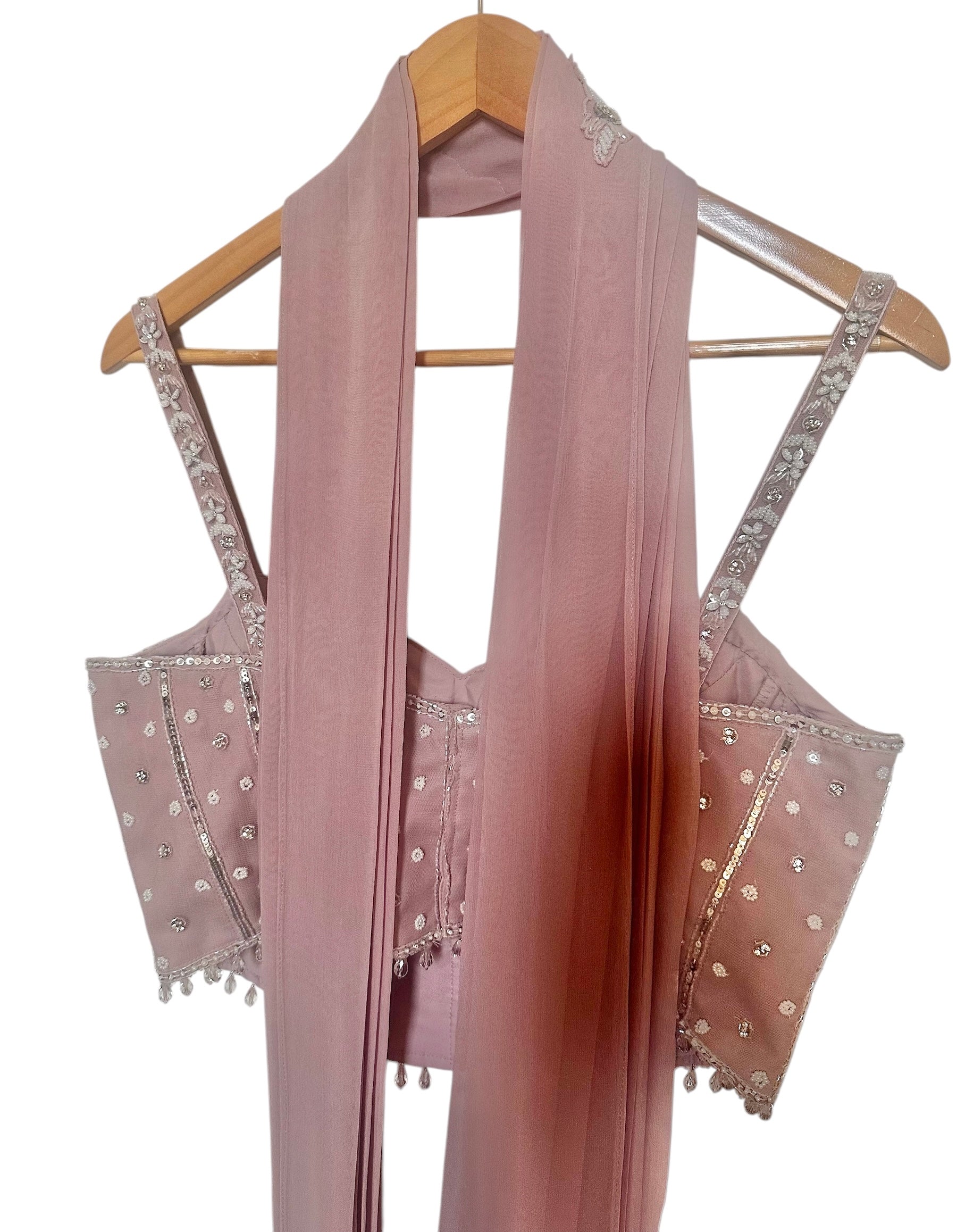 Mauve Sharara corset set