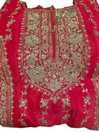 Red embroidered sharara set
