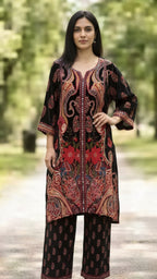 Black printed co-ord set