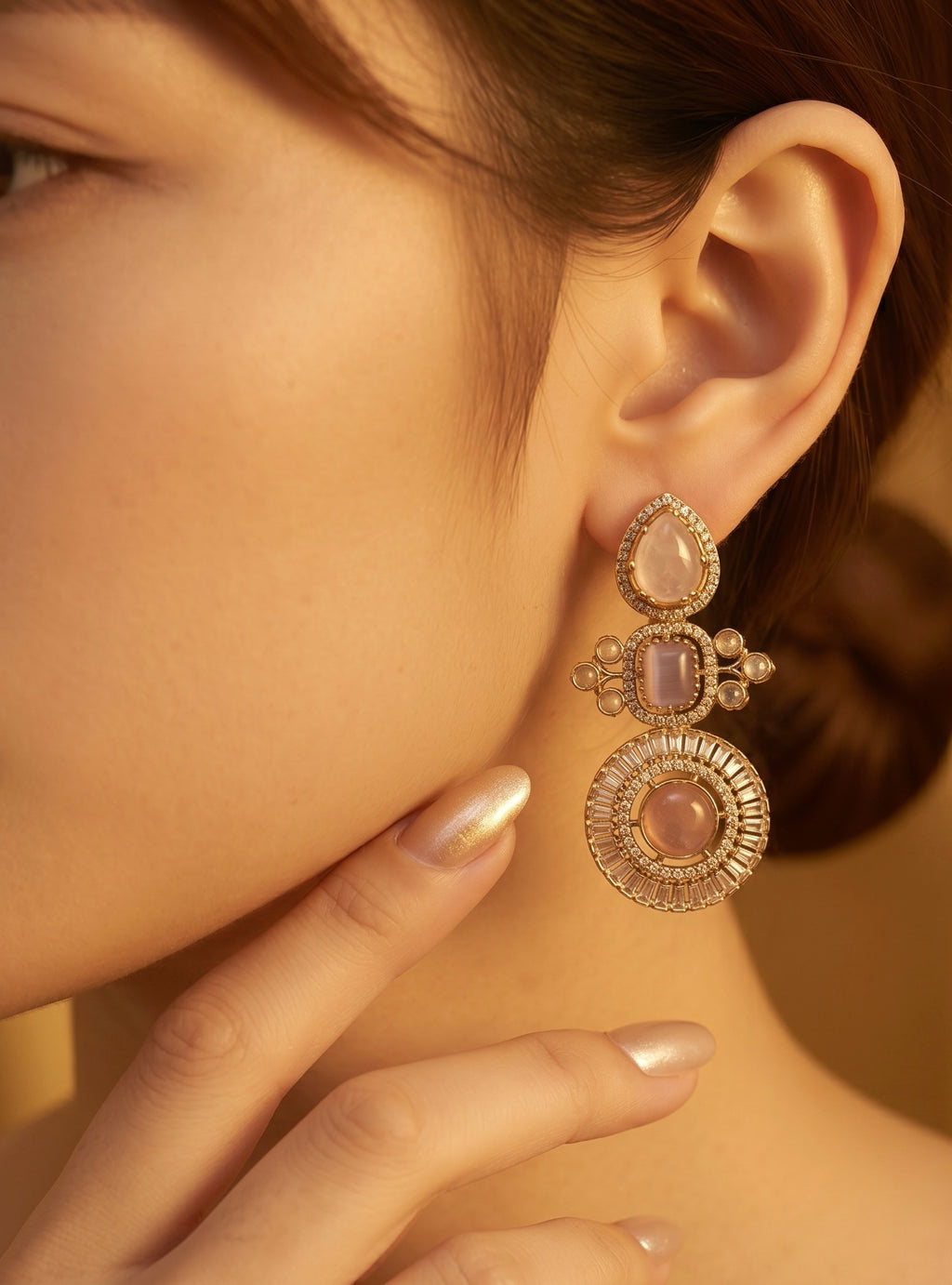 Pink/lavender ad earrings