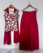 Red palazzo set