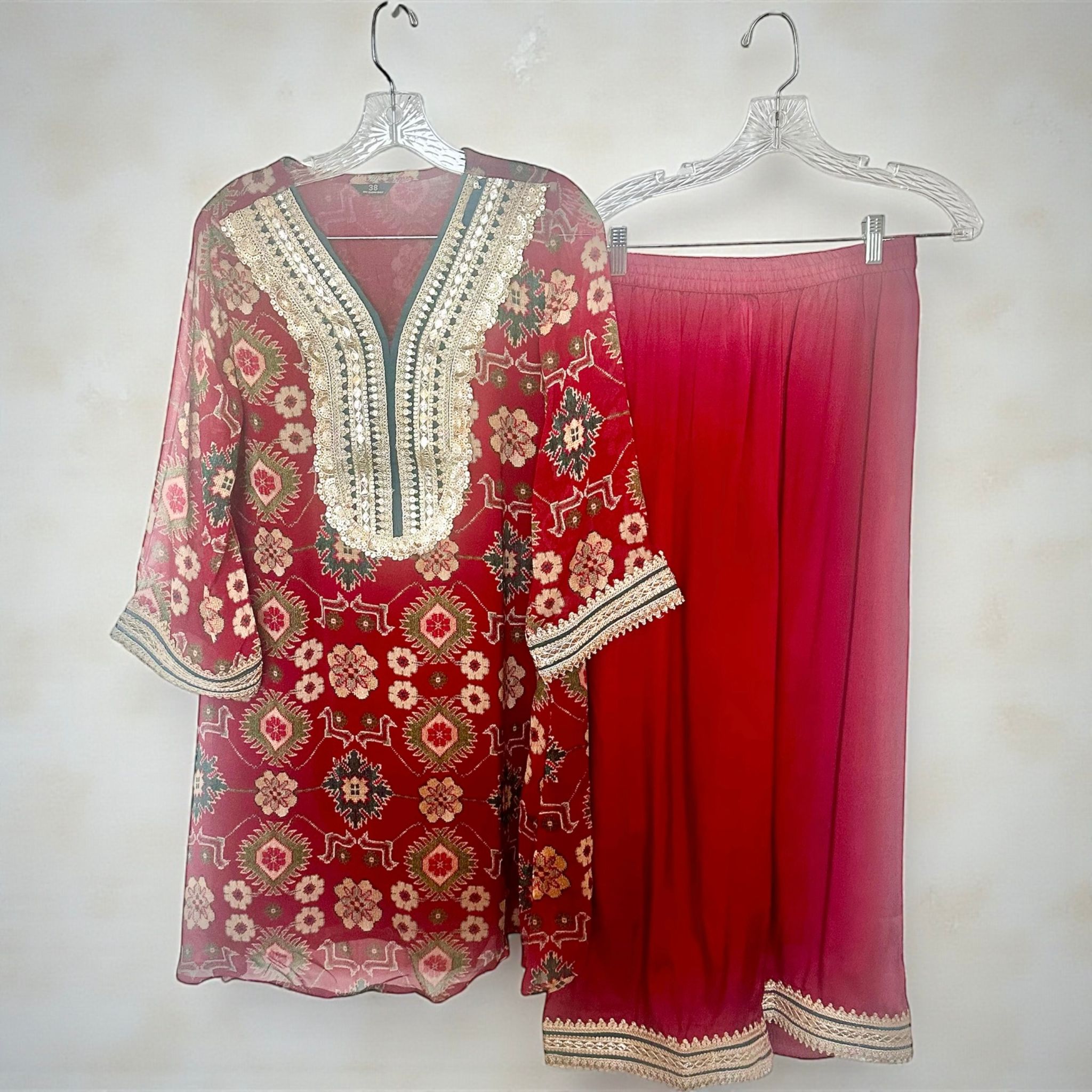 Red printed co-ord set