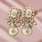 White stone kundan earrings