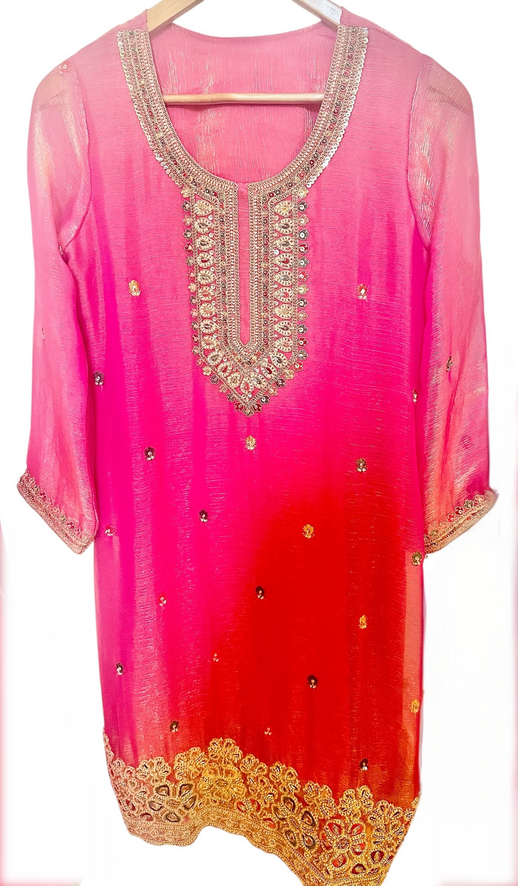 Hot pink Sharara suit
