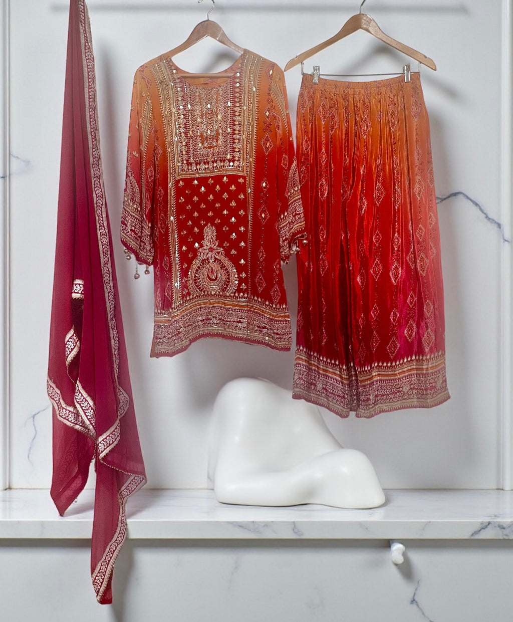Rust ombre suit