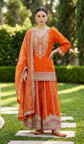 Orange colored Sharara suit