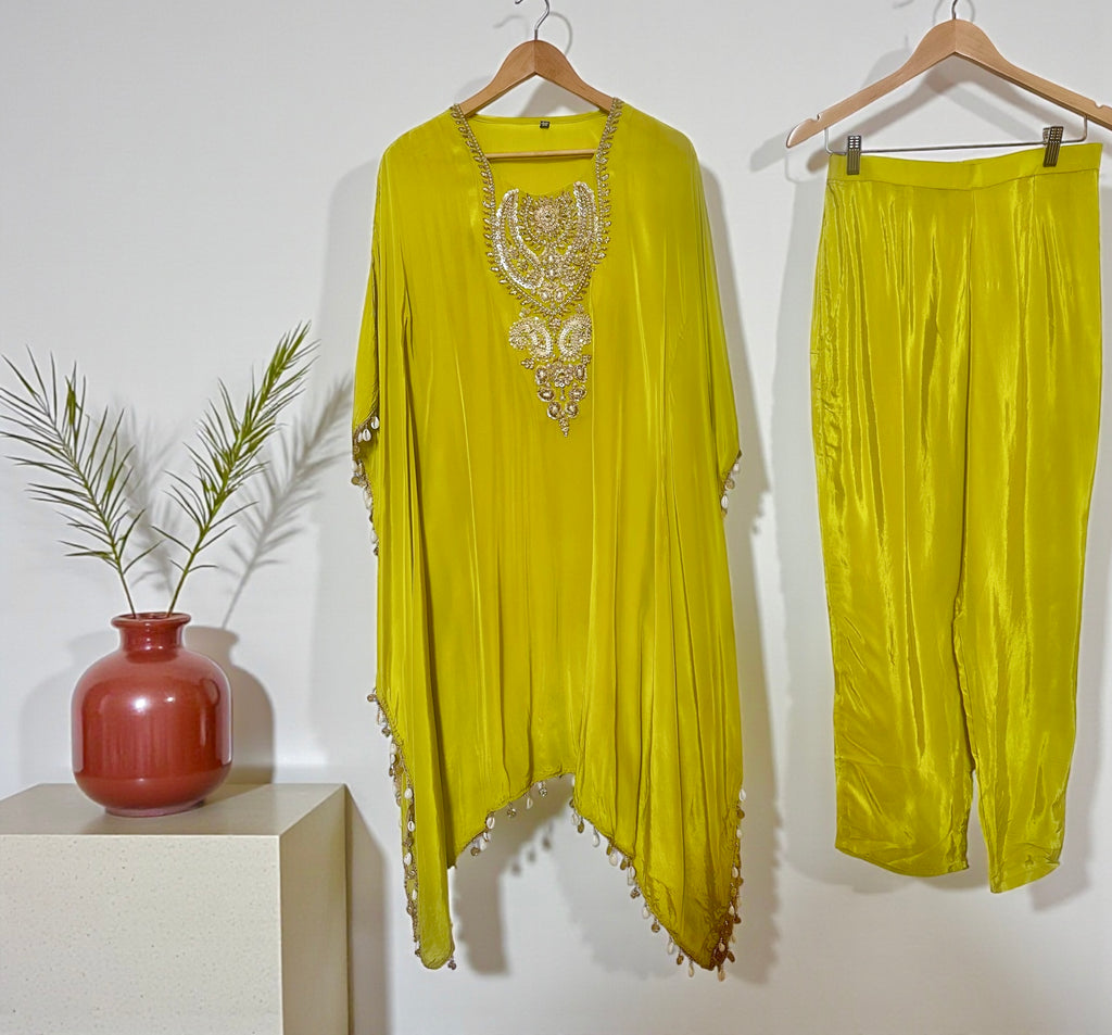 Lime green kaftaan set