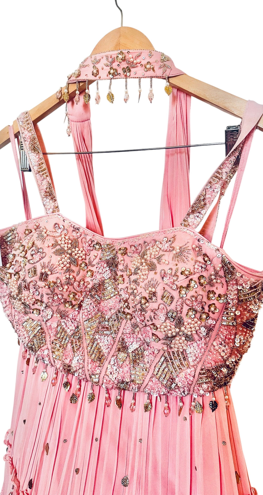 Pink georgette lehenga