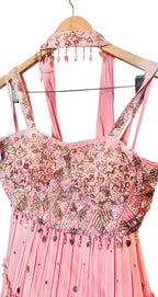Pink georgette lehenga