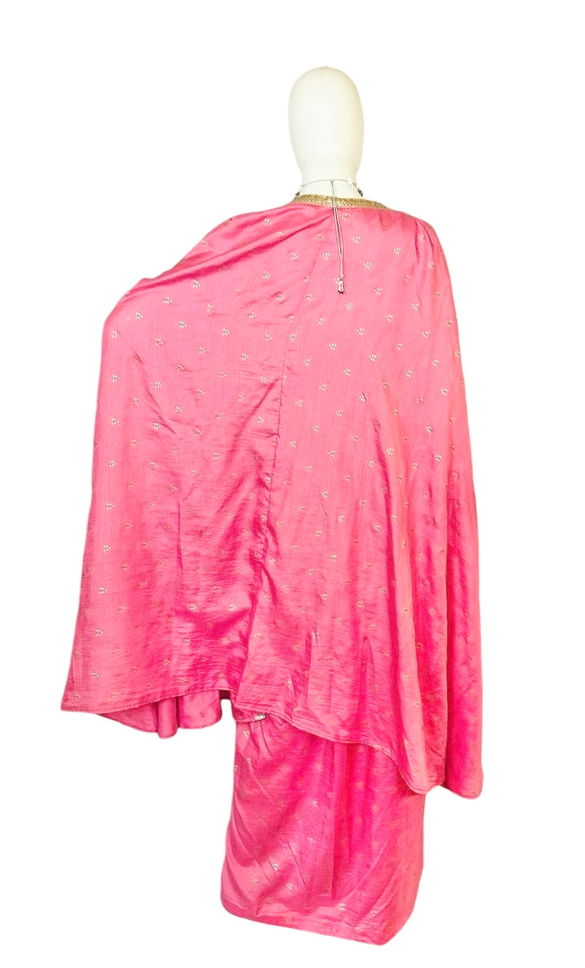 Pink dhoti skirt set