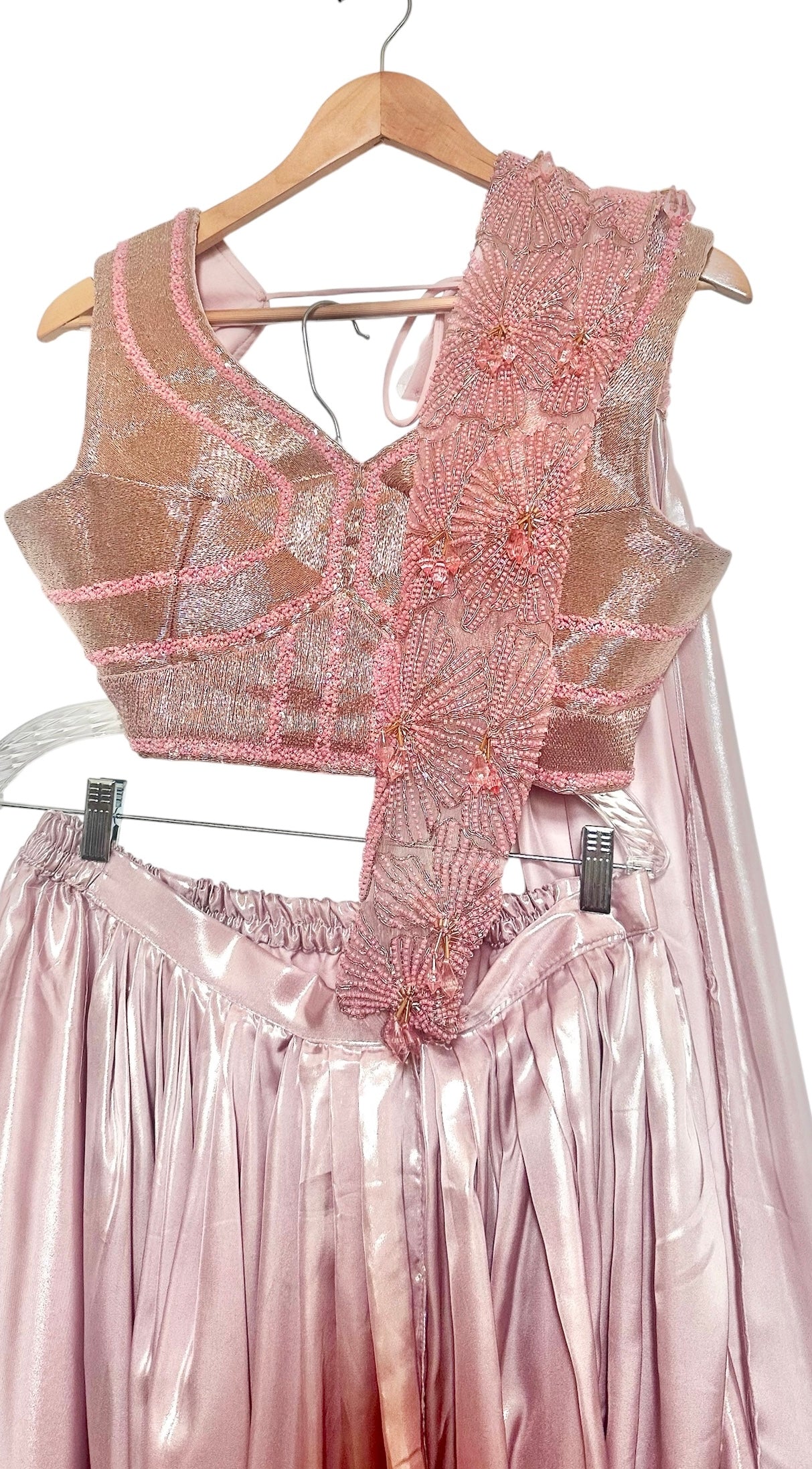 Pink lehenga saree