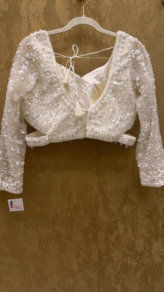 White net saree