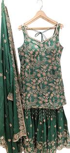 Green sequins Sharara set