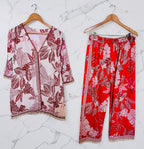 Red printed co-ord set