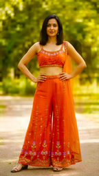 Rustish orange fusion outfit