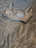 Silver grey sequins saree