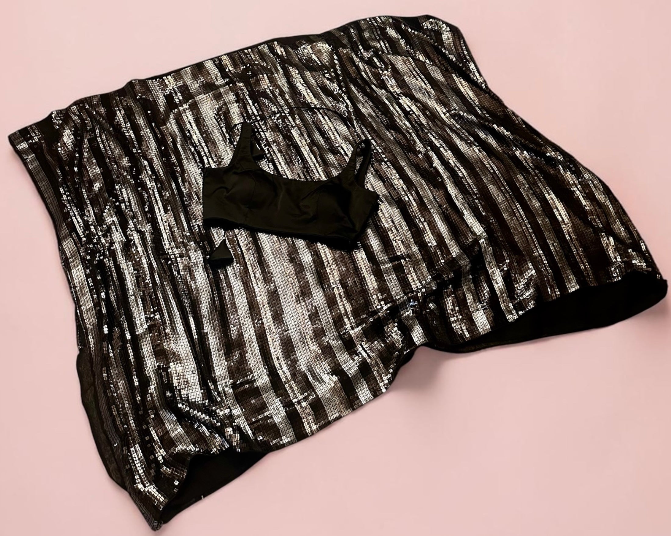 Black n silver sequins saree