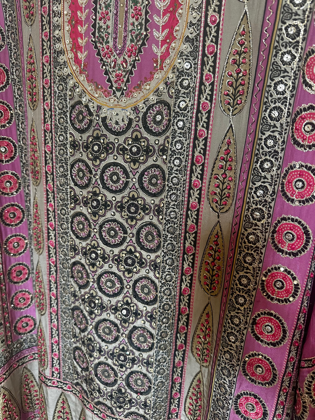 Taupe n pink color salwaar suit