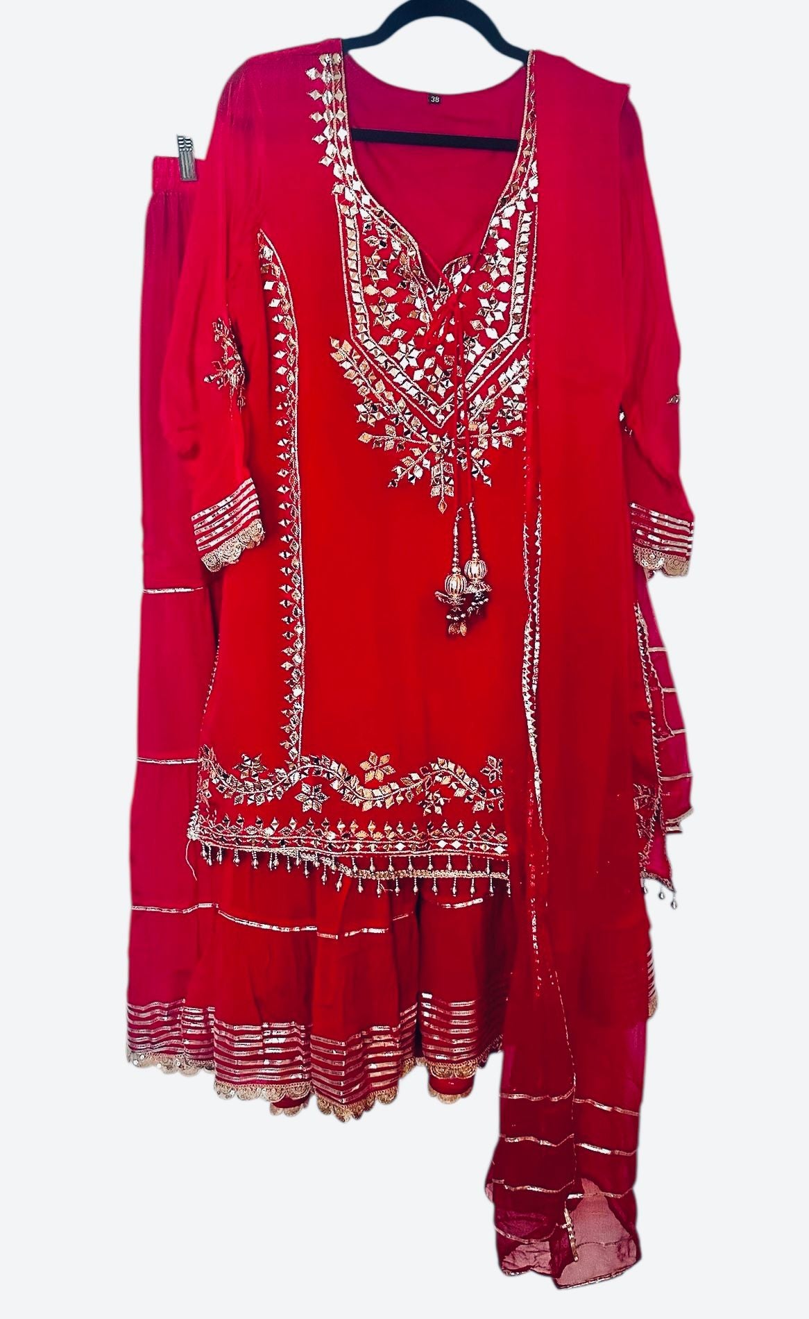 Red Sharara set