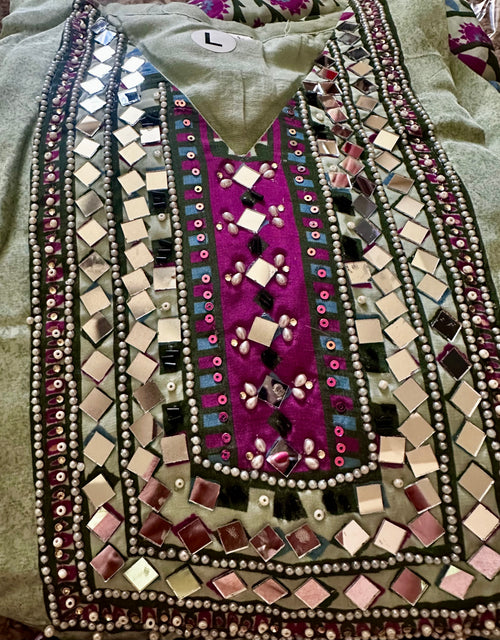 Green printed sharara suit