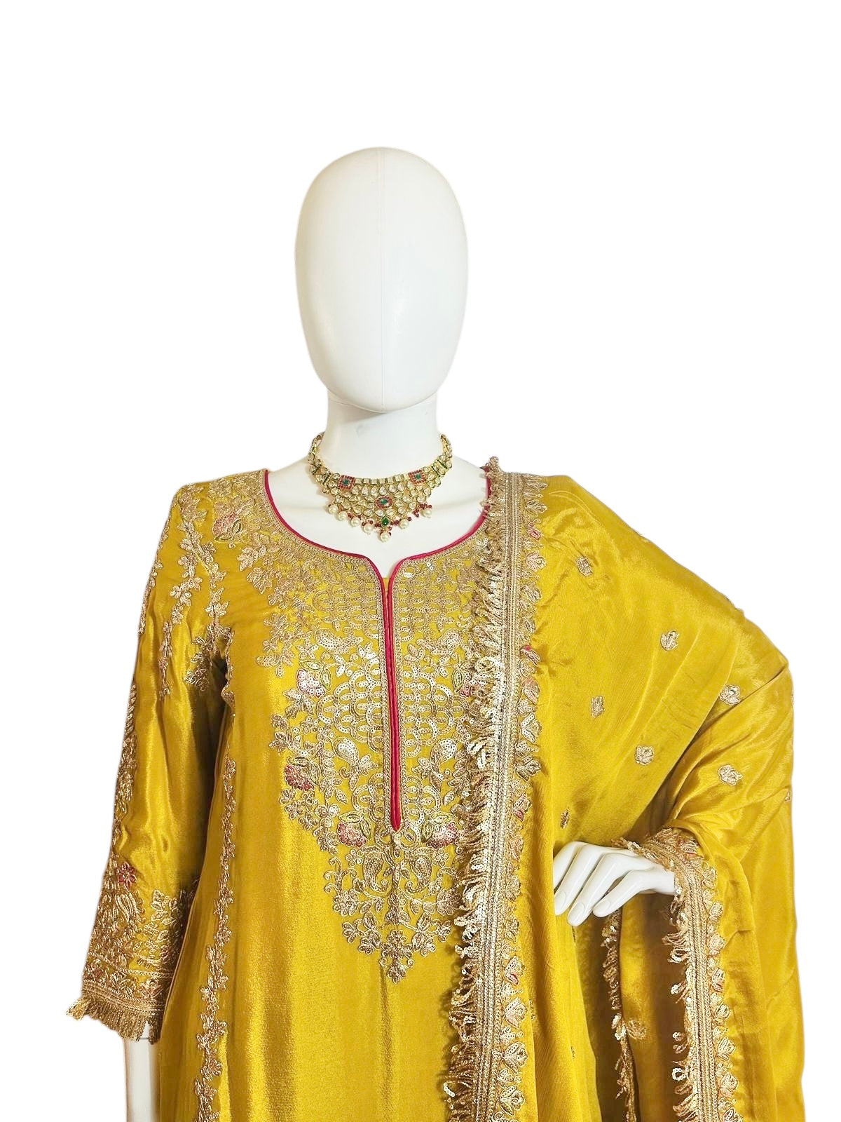 Mustard yellow Sharara suit