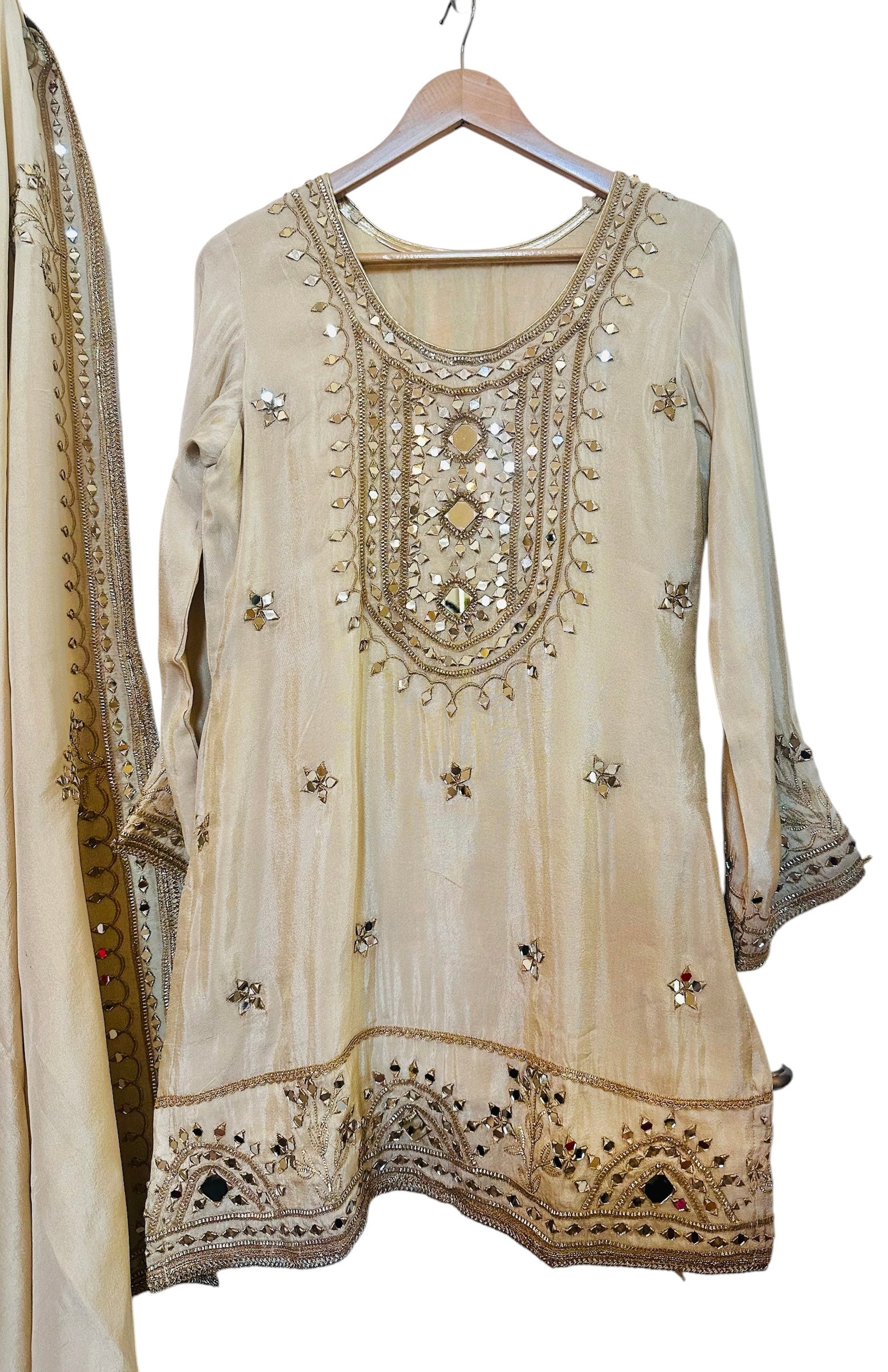Ivory n gold Sharara suit