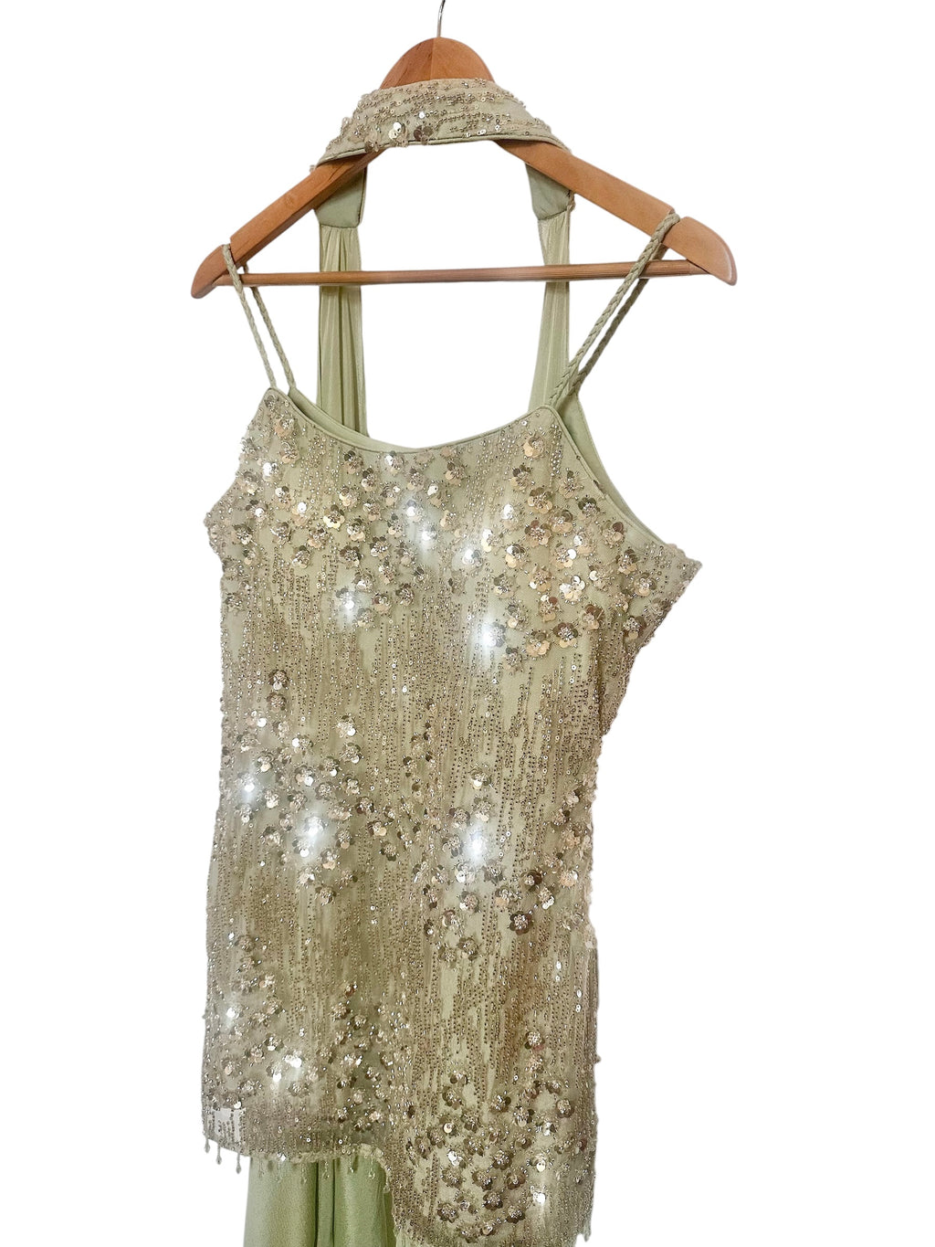Sea-green sequins Sharara set