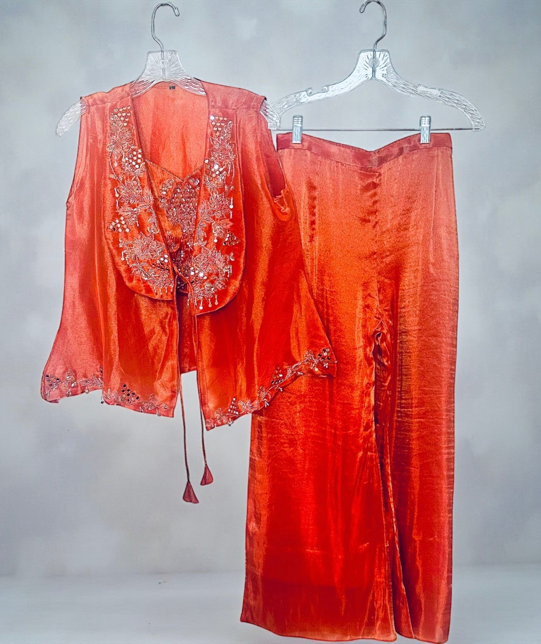 Orange palazzo fusion outfit