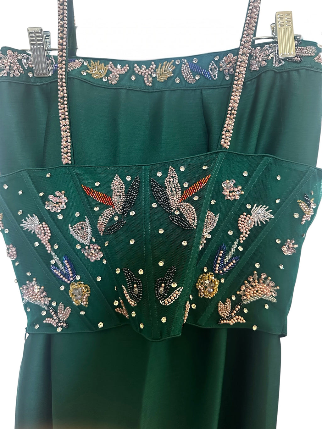 Emerald green dhoti skirt set