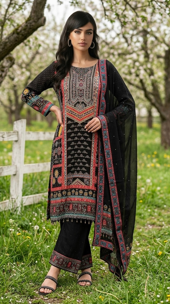 Black swaroski suit