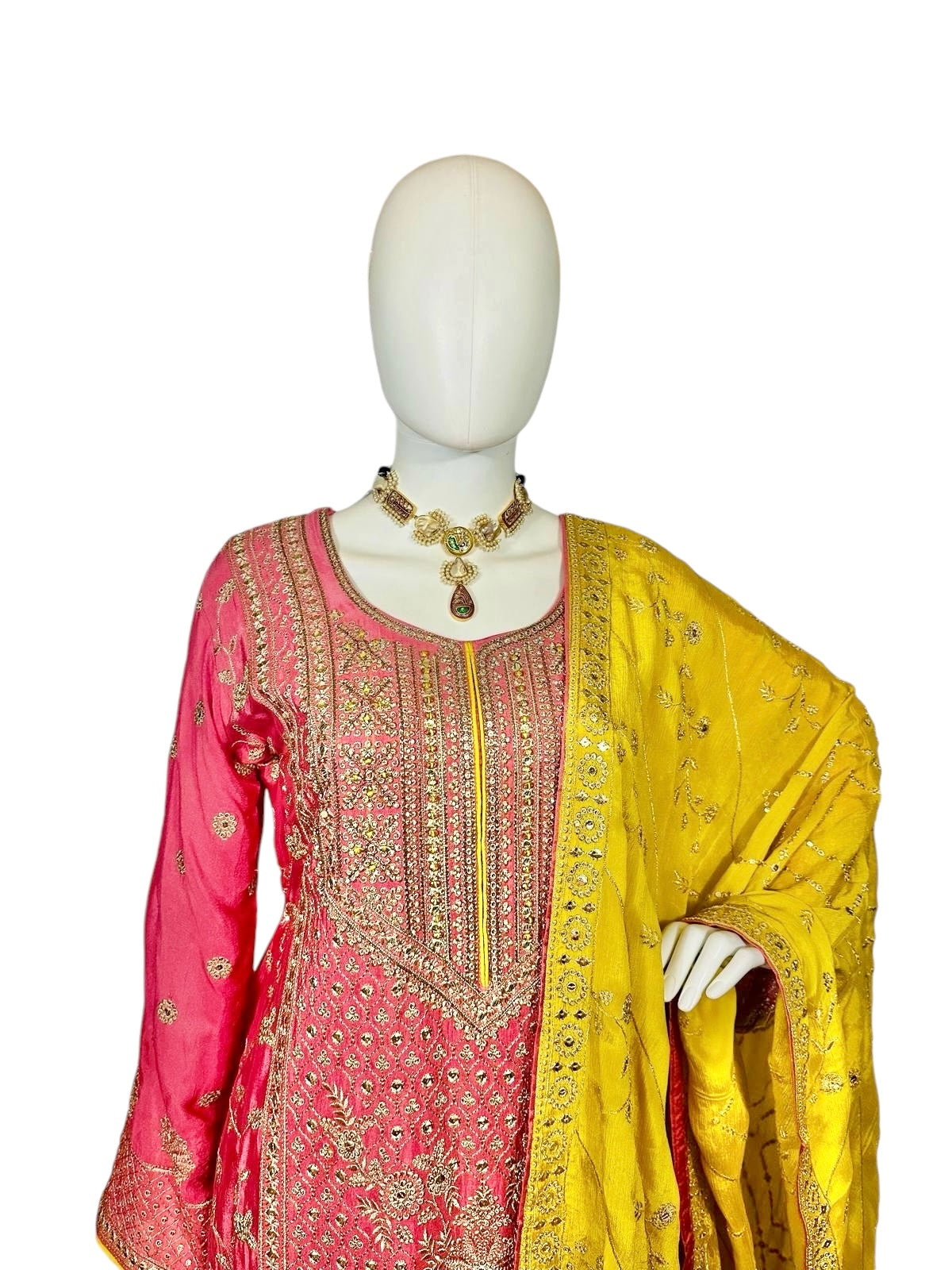 Peach Sharara set