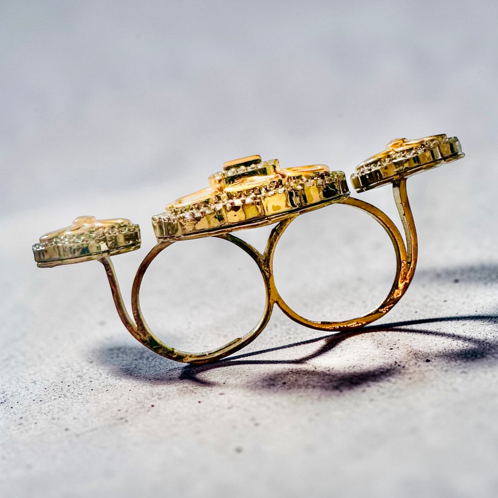 2-finger Ruby Polki ring