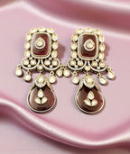Ruby stone kundan earrings