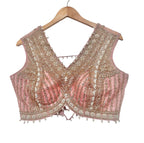 Pink shimmer tissue lehenga set