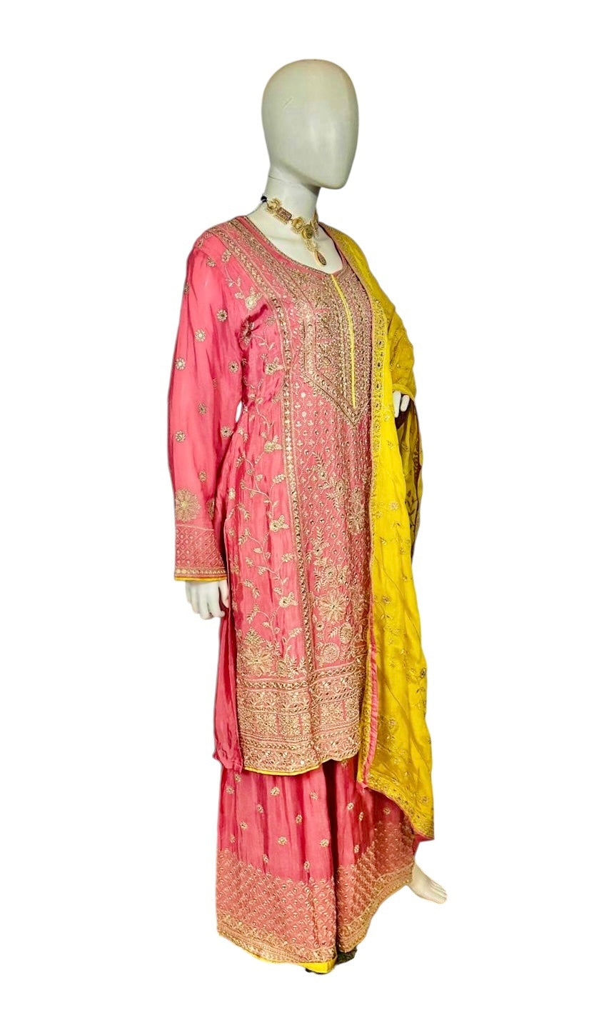 Peach Sharara set