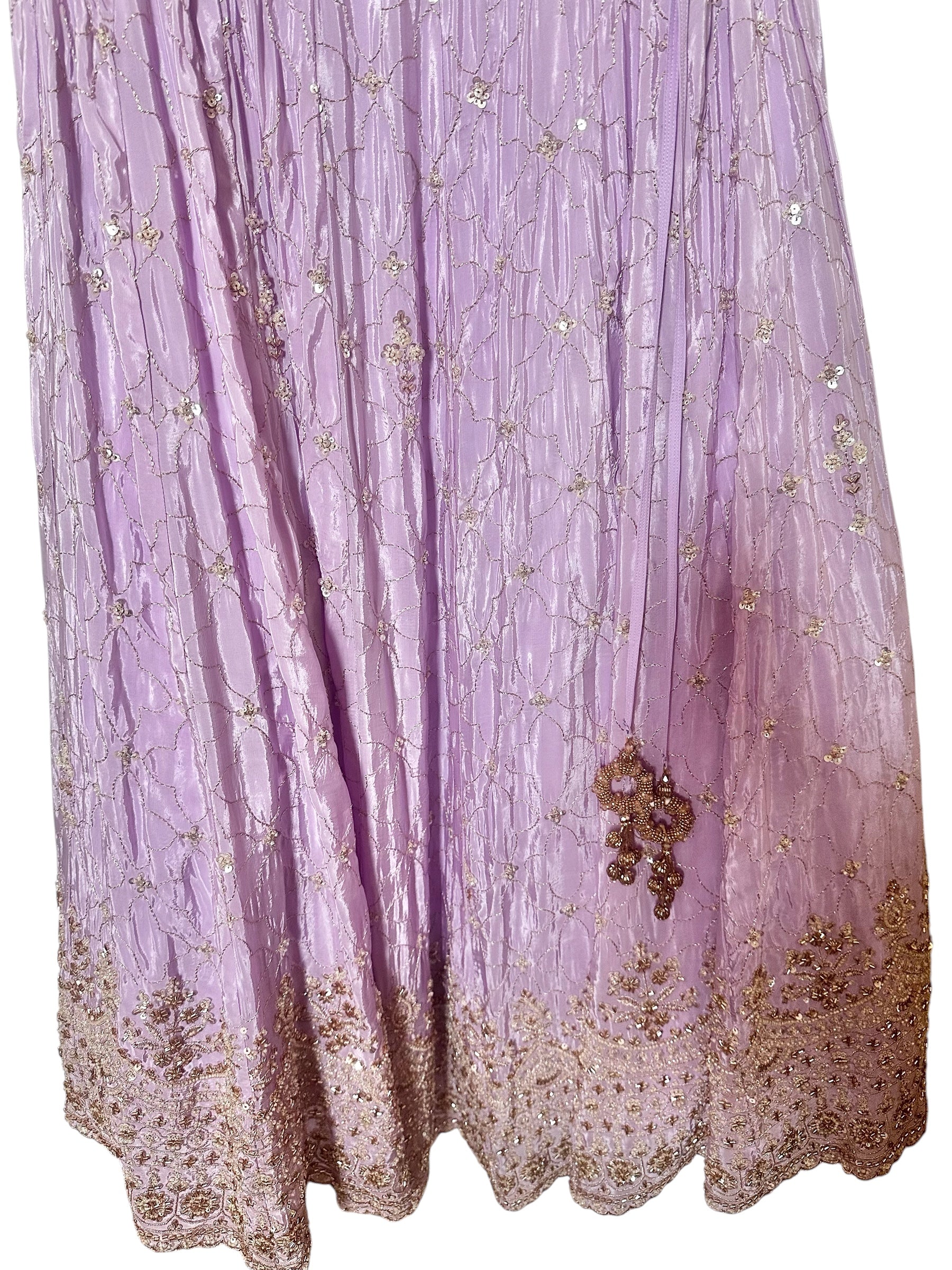 Lavender crepe lehenga set