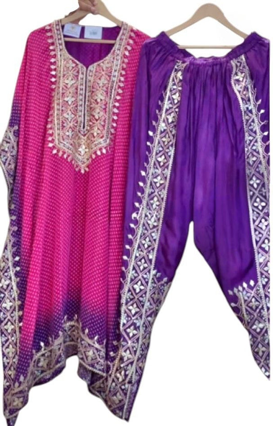 Pink-purple kaftan set